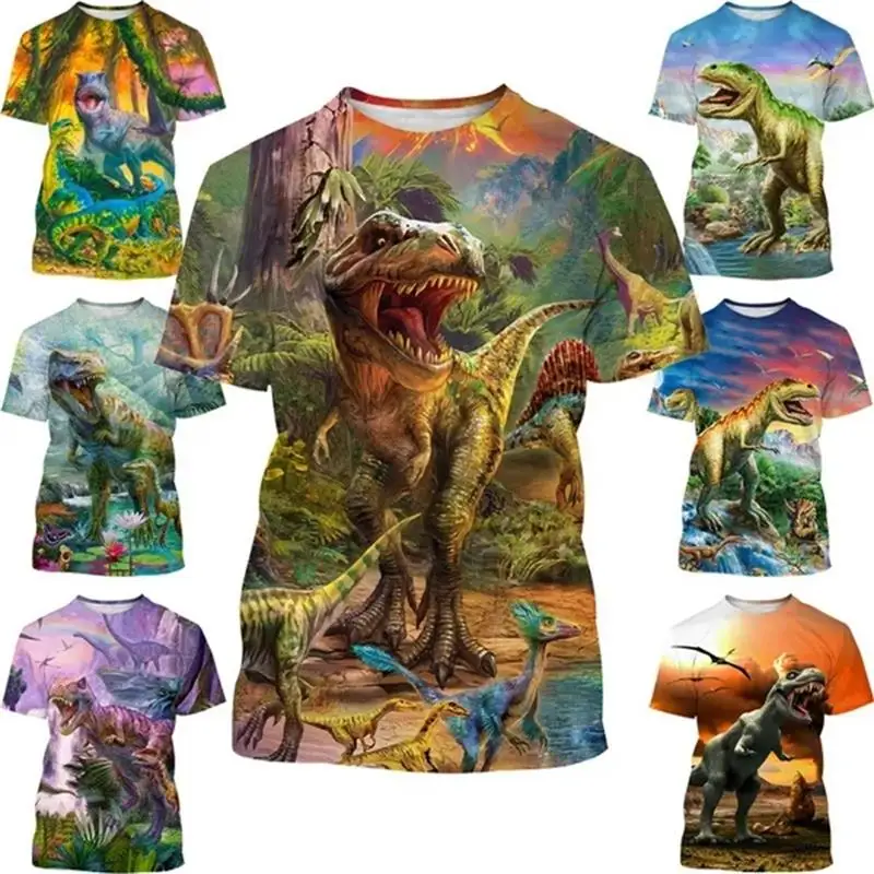 

Fierce Dinosaur T Shirt Men 3D Tyrannosaurus Rex Print T-shirt Hip Hop Streetwear Womens Clothing Harajuku Fashion Cool y2k Tops
