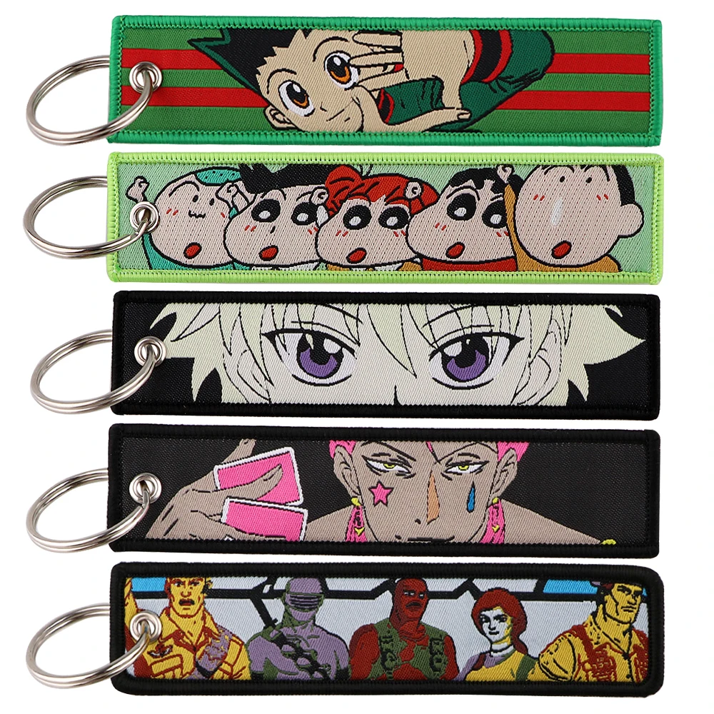 

HUNTER×HUNTER Anime Embroidered Keys Tag Anime Jet Tag Keychains for Cars Backpack Fashion Key Ring Gifts Accessories