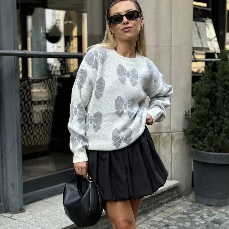 Женский пуловер с круглым вырезом свитер дизайнерские нишевые топы Свитер С