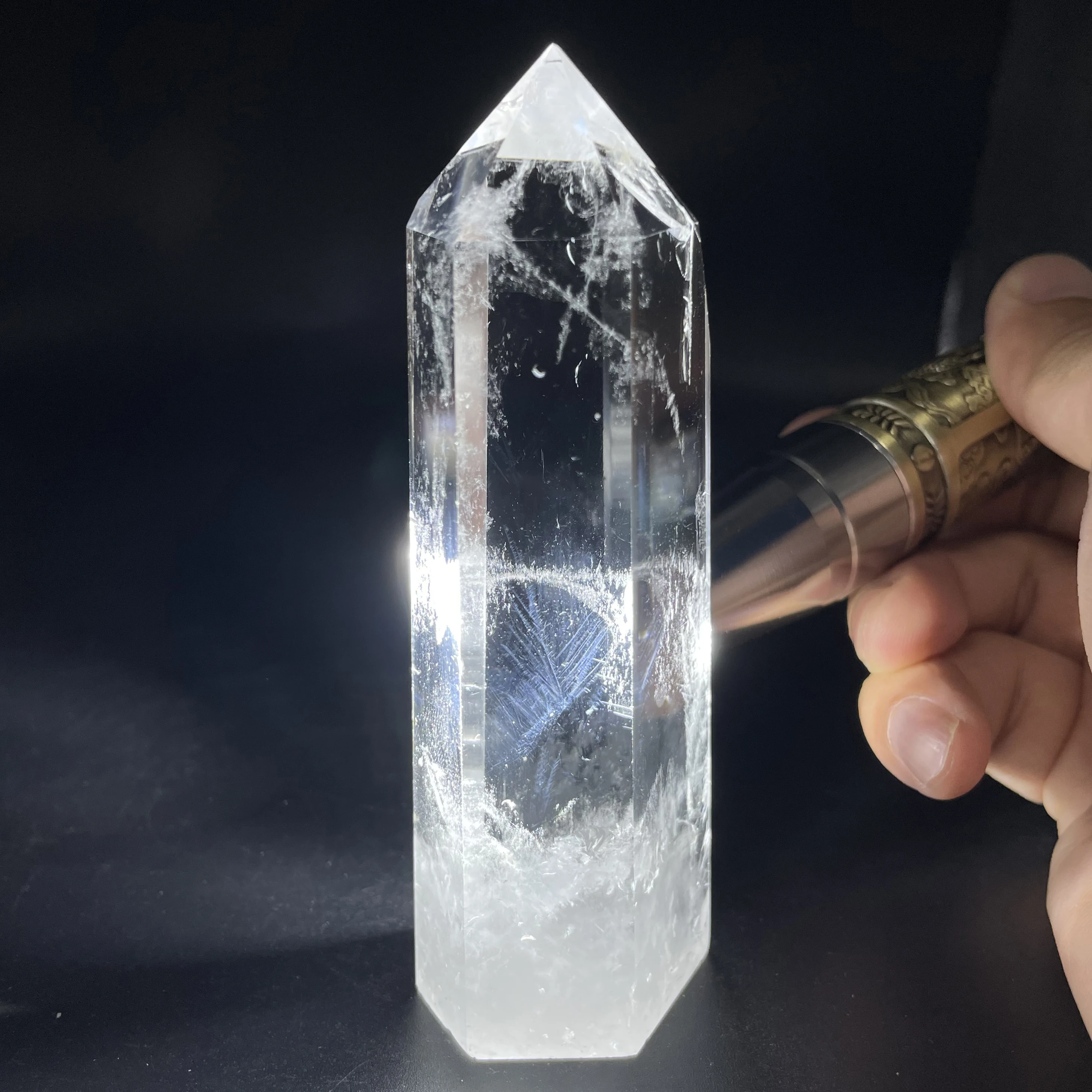

180g Natural Angel Wings Clear Quartz Point White Crystal Tower Polished Wand Healing Gift Reiki Obelisk Feng Shui Decor Y696