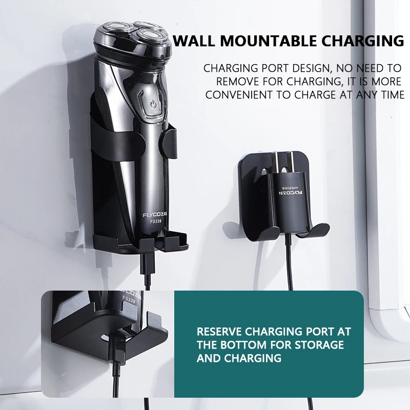 

Traceless Double Hook 1pcs Shaving Rack Space Saving Wall-mounted Toilet Razor Holder Bathroom Accessories Toothbrush Hanger