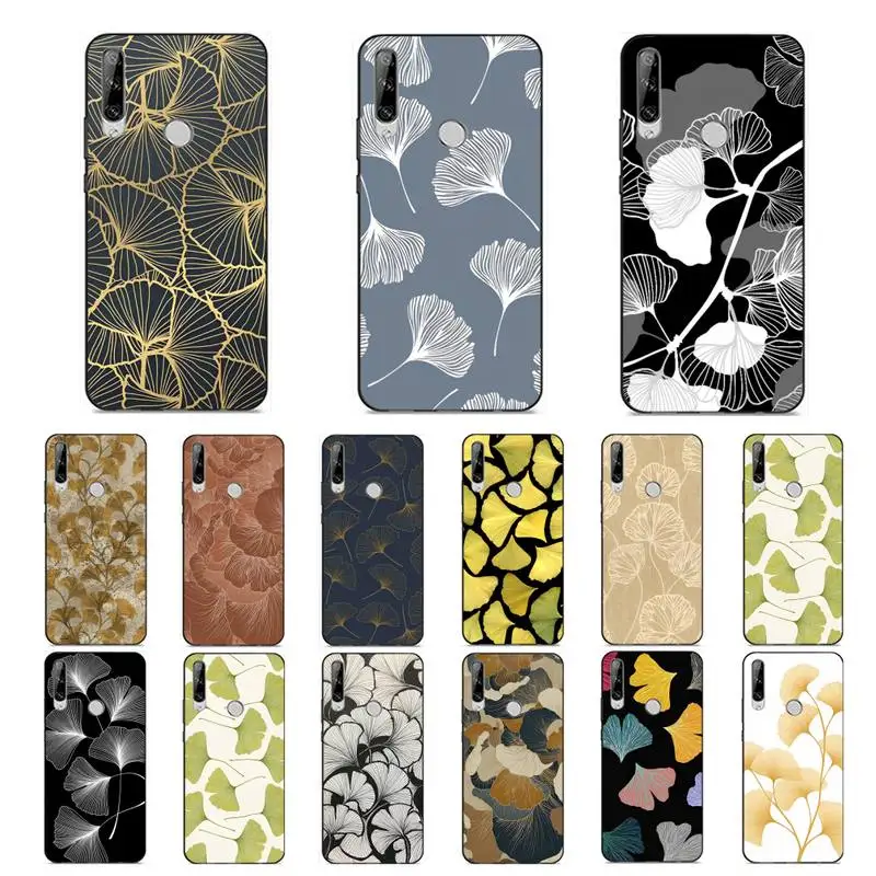 

Gold Foil tree leaf Phone Case for Huawei Y 6 9 7 5 8s prime 2019 2018 enjoy 7 plus