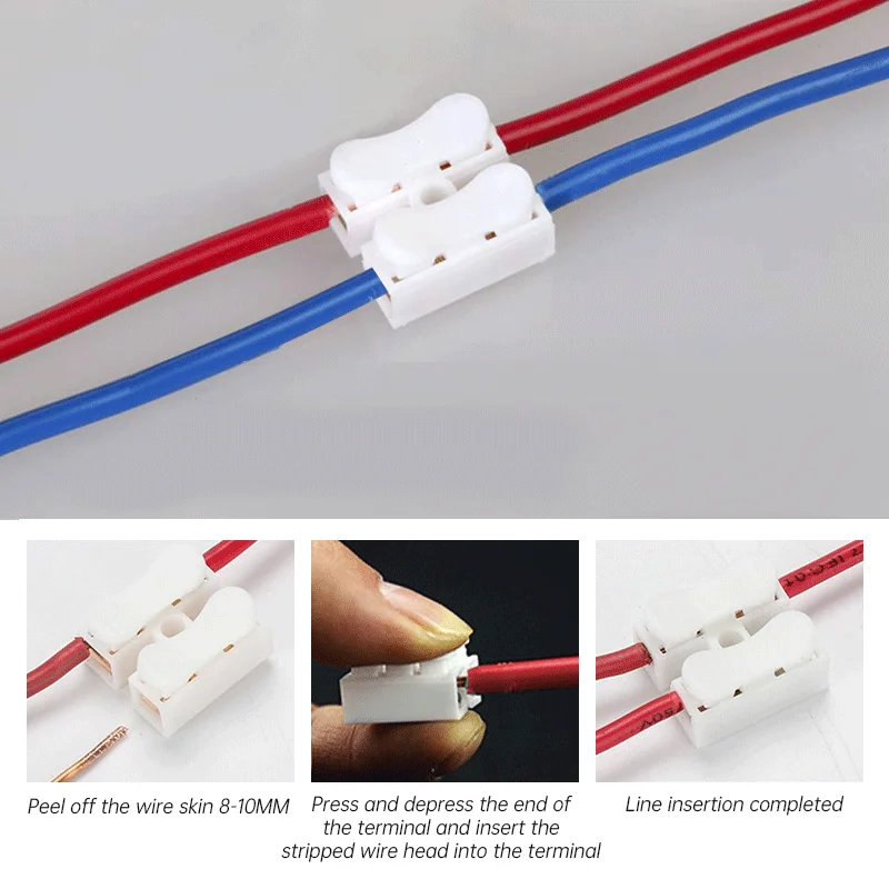 20 шт. соединители для проводов CH2 Быстрые кабельные зажимы без пайки провод