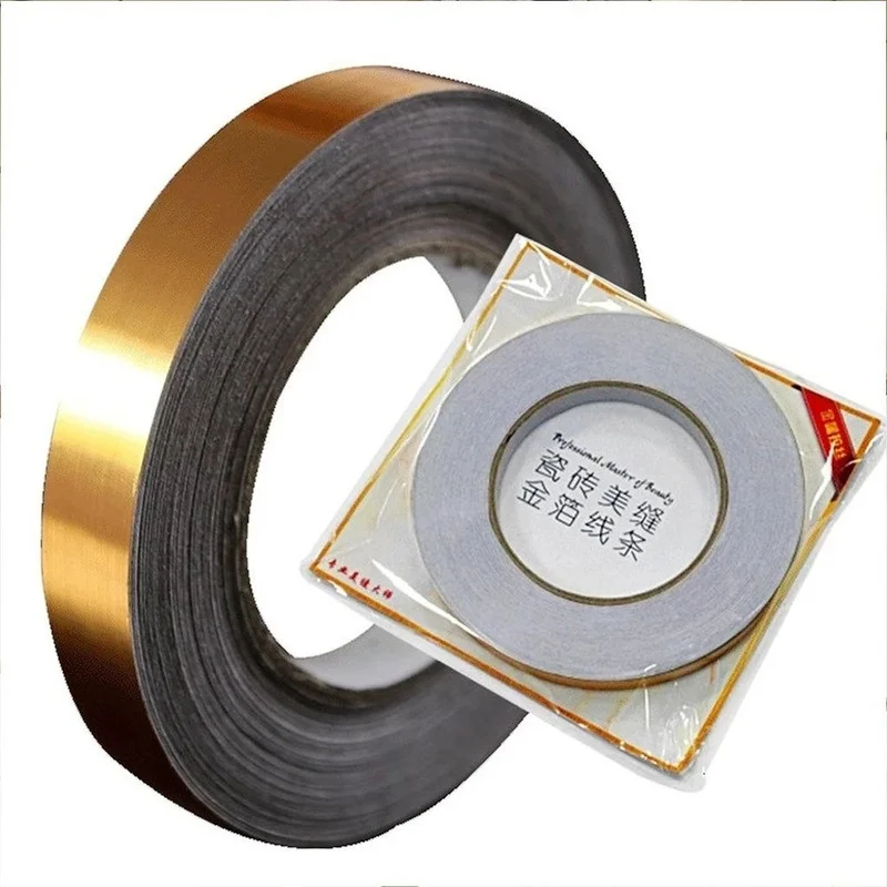 

Tile tape covering seam floor wall seam waterproof sticker brushed gold and silver black home decoration self-adhesive