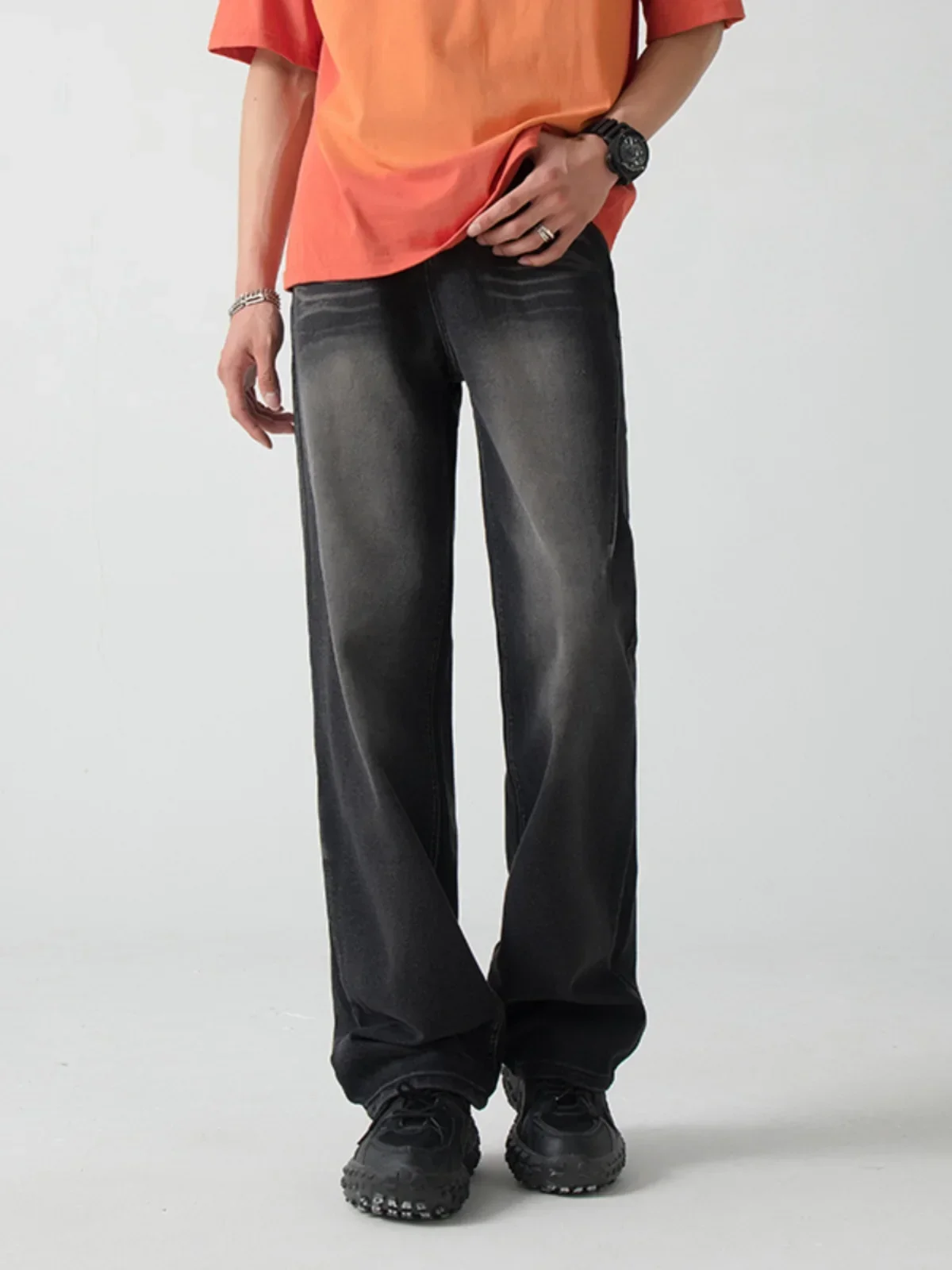 2024 мешковатые джинсовые брюки мужские с широкими штанинами джинсы оверсайз