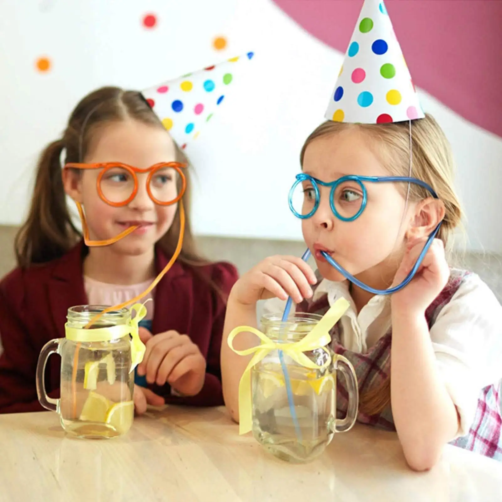 

Silly Straw Glasses | Novelty Eyeglasses Straw for Kids | Reusable Fun Loop Drinking Straw Eye Glass
