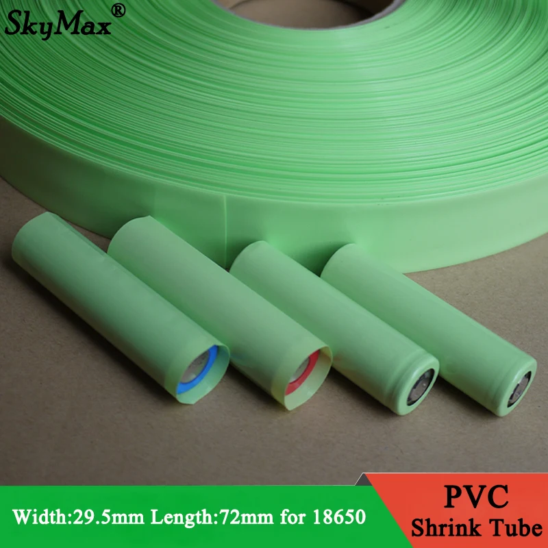 20/50/100/500pcs 18650 Lipo Battery Wrap PVC Heat Shrink Tube Precut Width 29.5mm x 72mm Insulated Film Protect Case Pack Sleeve
