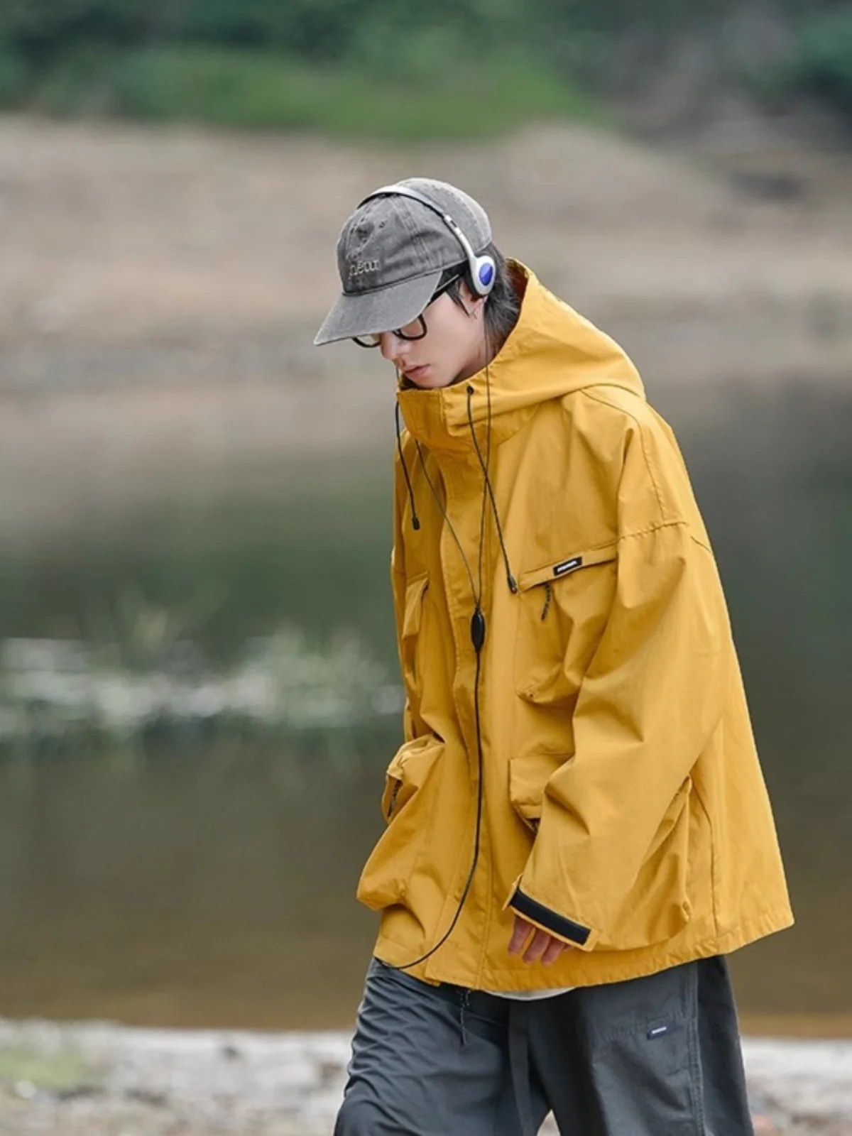 Уличная функциональная куртка Верхняя одежда Мужская оранжевая винтажная