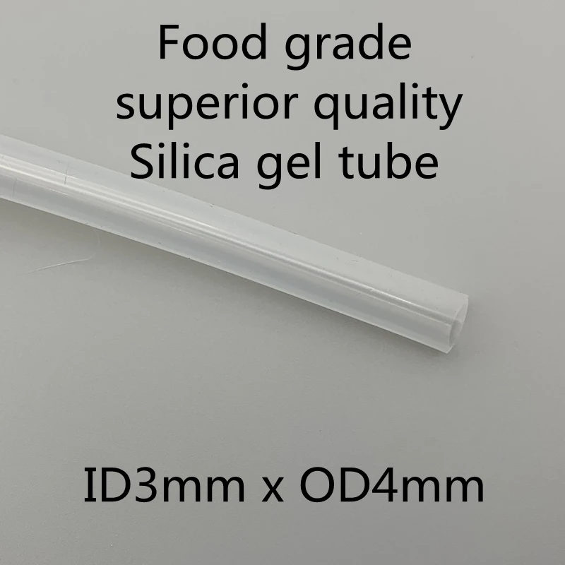 

3x4 Silicone Tubing ID 3mm OD 4mm Food Grade Flexible Drink Tubing Pipe Temperature Resistance Nontoxic Transparent