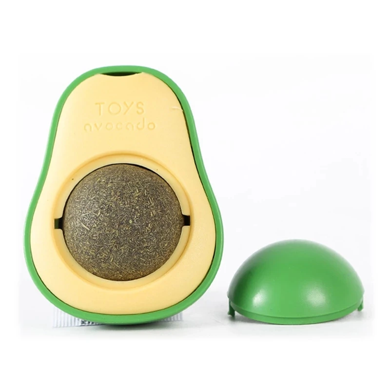 

2022 New Avocado Catnip Ball Cat Catnip Toys Interesting Edible Balls Rotatable Healthy Cat Playing Toys Pet Toy Accessories