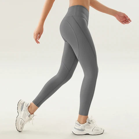 Женские спортивные Леггинсы NORMOV с высокой талией, эластичные пикантные однотонные штаны для йоги, тренировочные быстросохнущие дышащие леггинсы для бега, тренажерного зала
