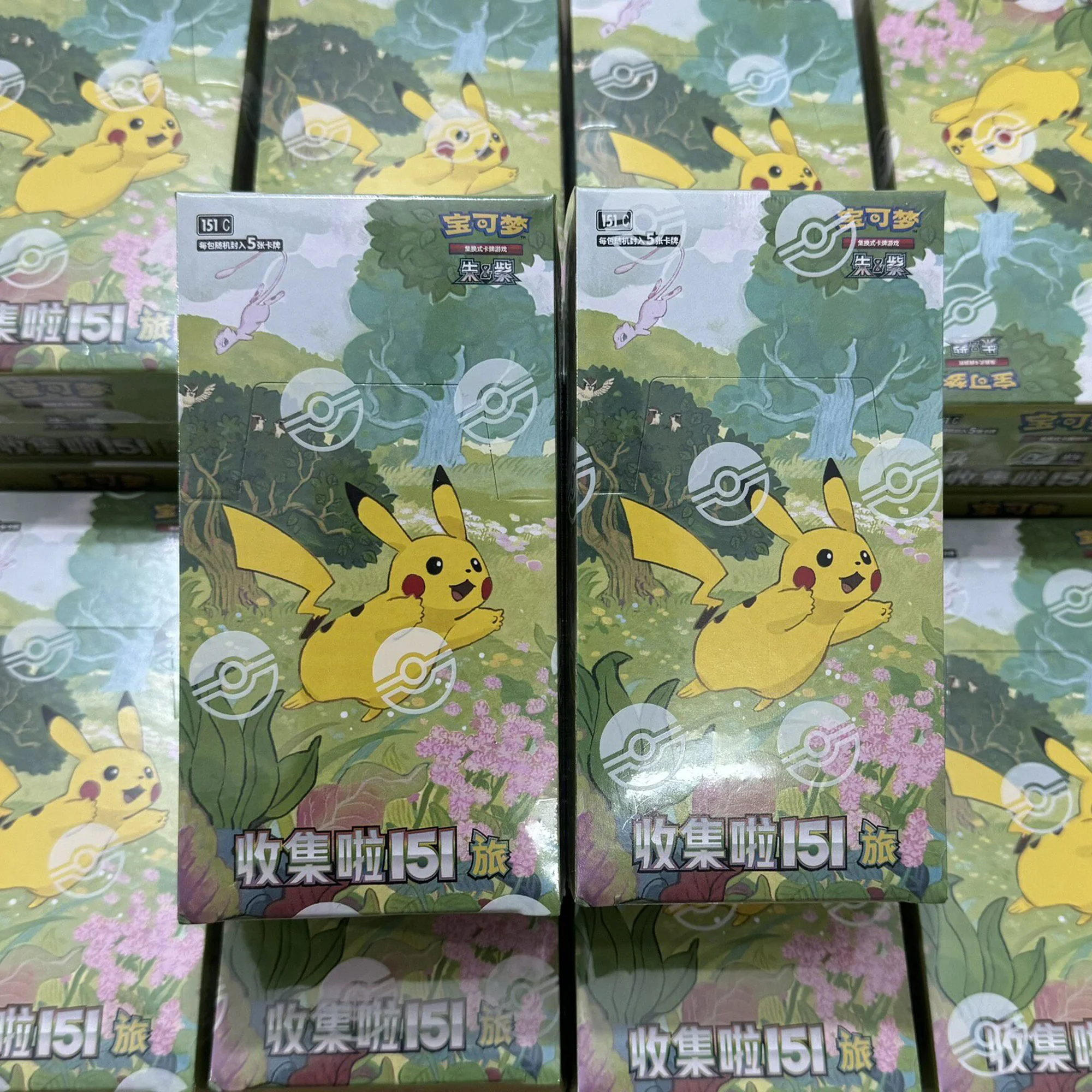 Фото В наличии: Оригинальный китайский набор коллекционных карт Pokemon PTCG Scarlet & Violet 151 (12.0-17.0 Gem Pack Vol 2-5) — Бустер-бокс, подарок на день рождения для детей №5
