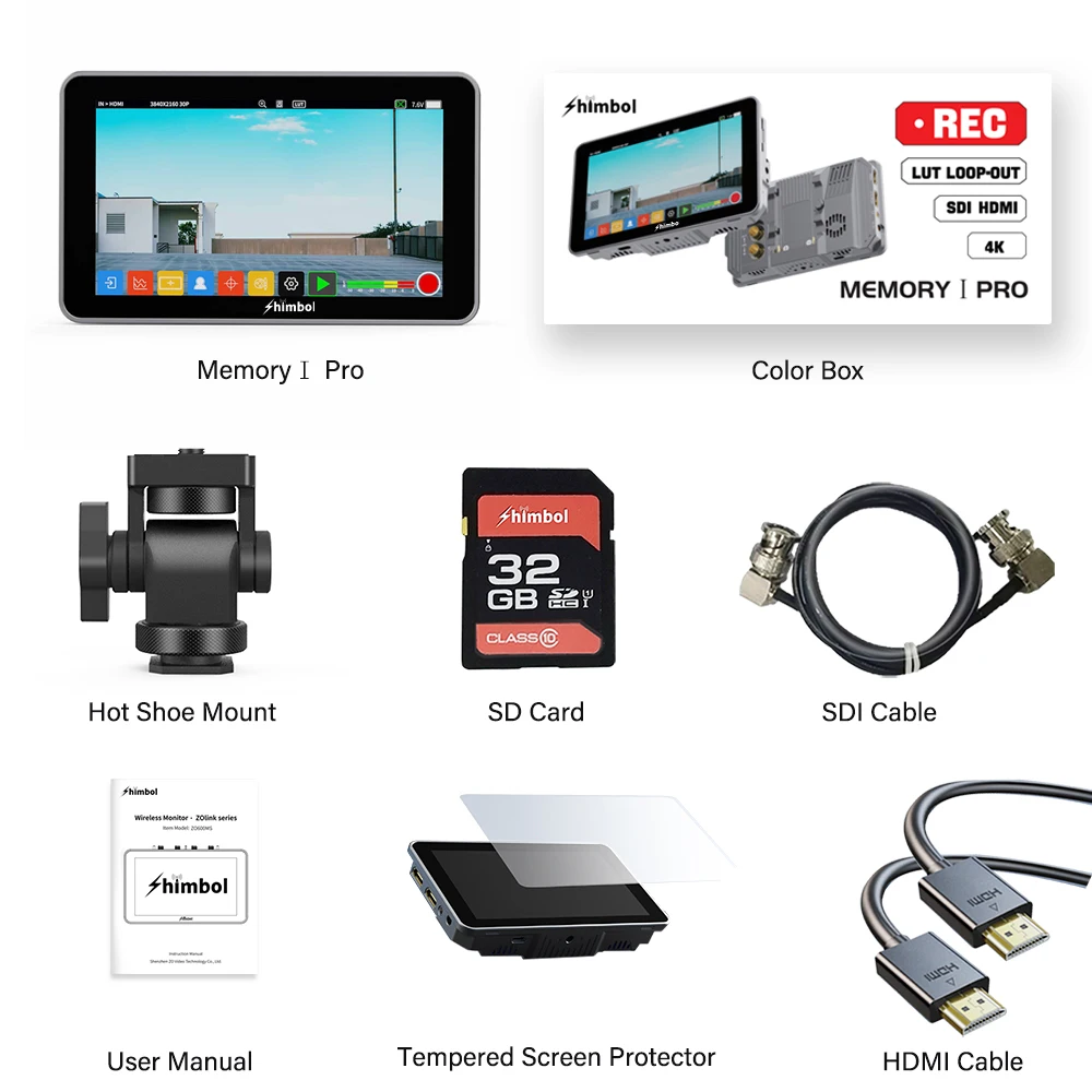 Монитор записи SHIMBOL MEMORY I PRO 5 5-дюймовый сенсорный экран 2000 нит монитор