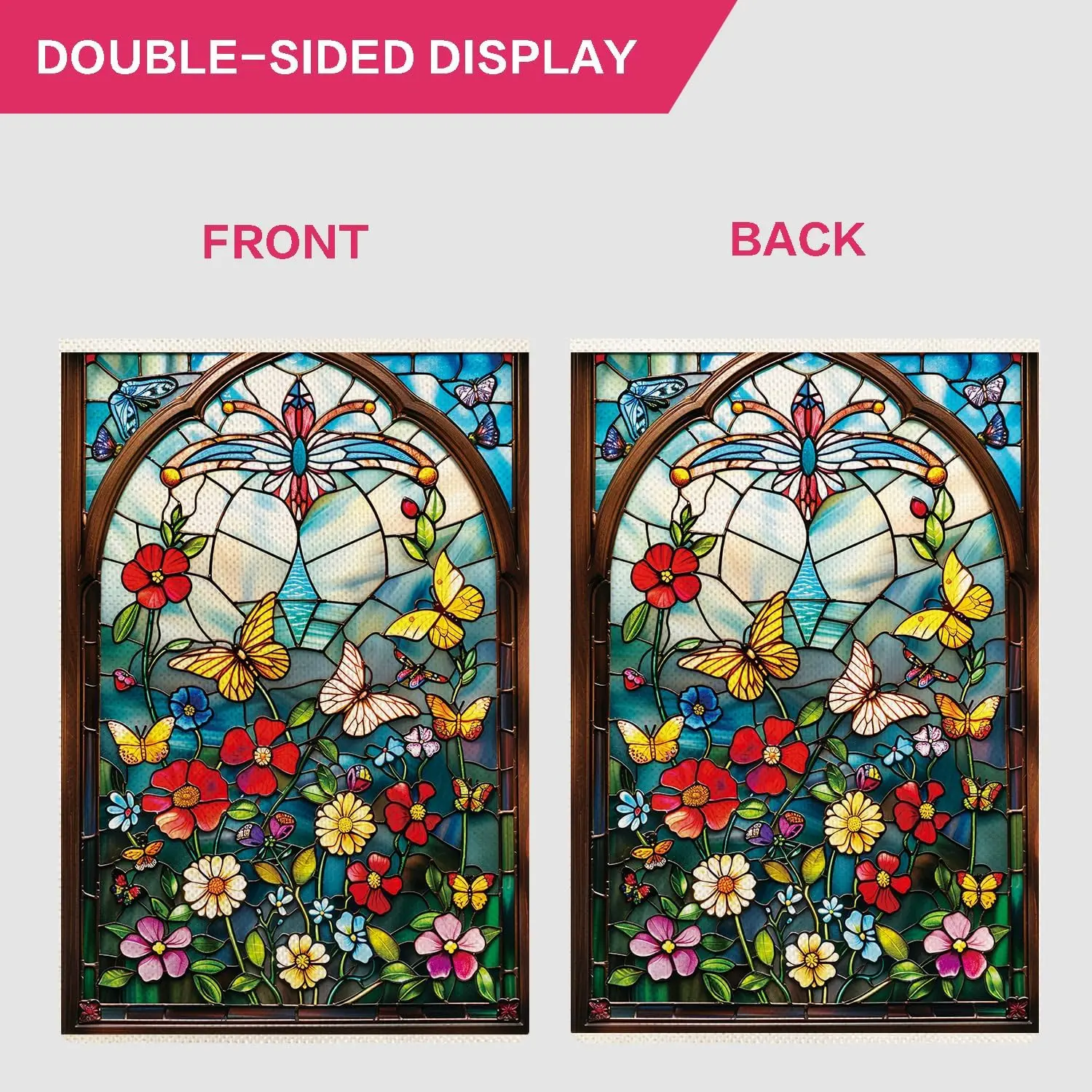 Timeless Window Patterns Gormcore Timeless Stained Wooden Window Floral Elegance and Butterflies ...