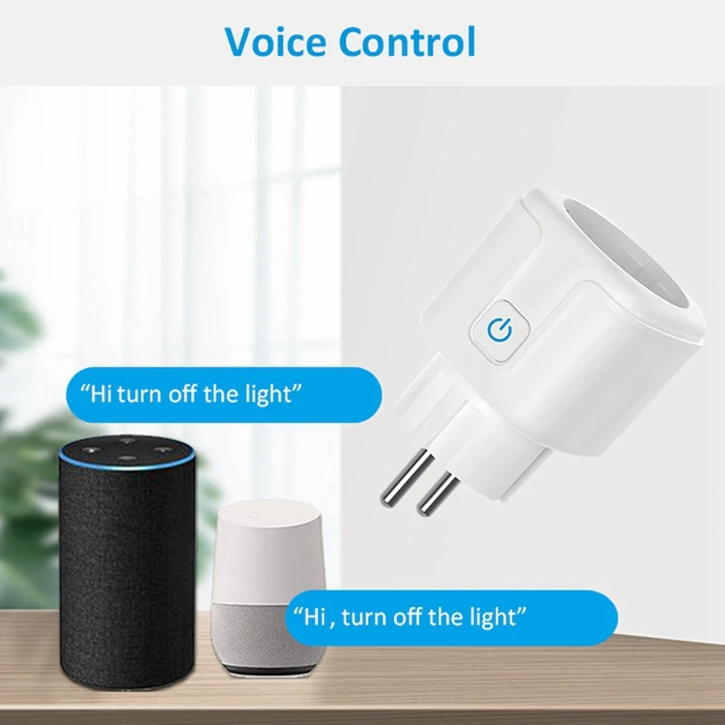 Tuya Smart Wifi Plug EU 20A Умная розетка с мониторингом мощности Энергосберегающий пульт