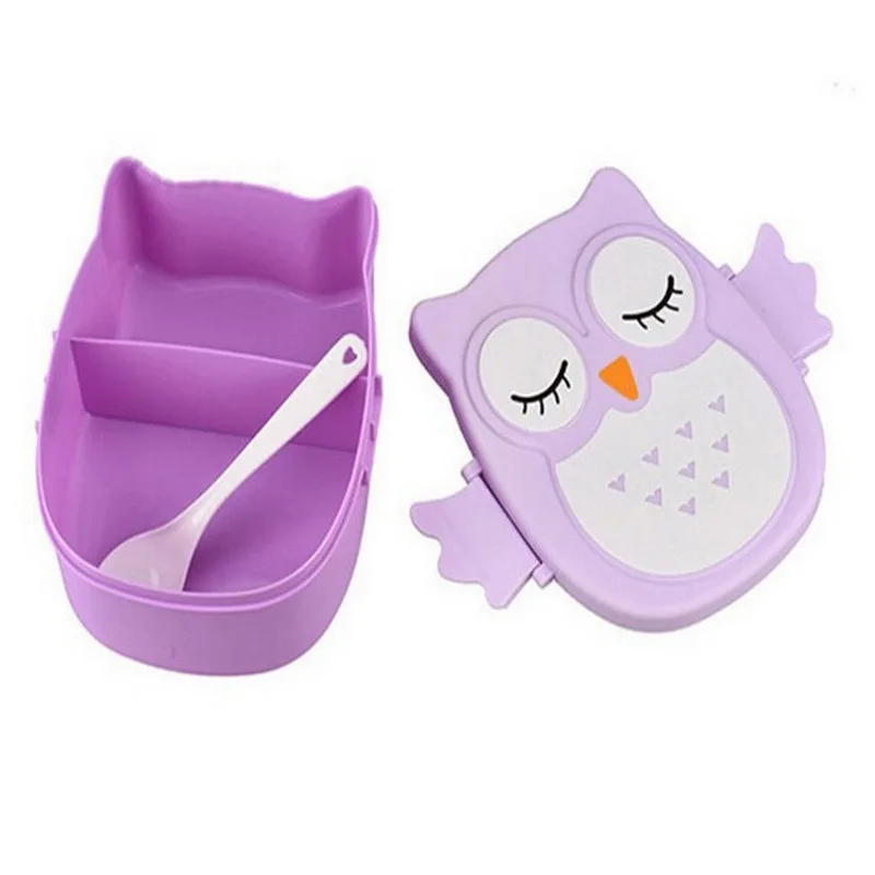 

Microwave Cartoon Owl Lunch Box Food Storage Container Children Kids School Office Portable Bento Box