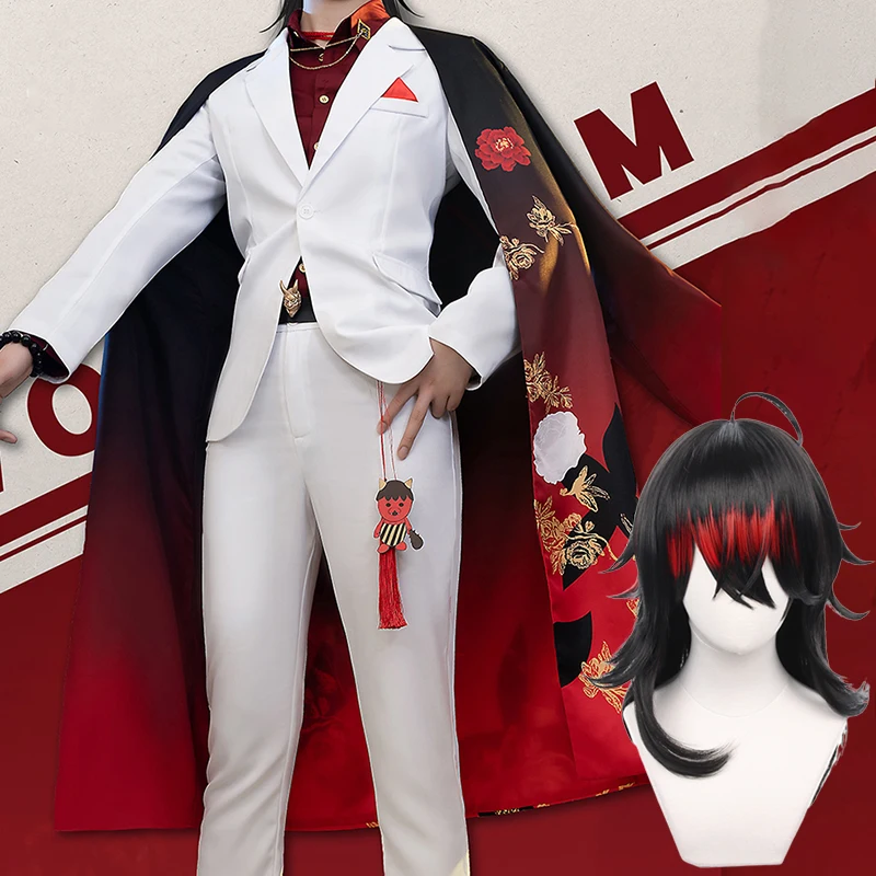 

Костюм для косплея Vtuber Vox Akuma из аниме-игры Luxiem, кимоно для косплея, накидка на Рождество, костюм на Хэллоуин, женский и мужской костюм, беспла...