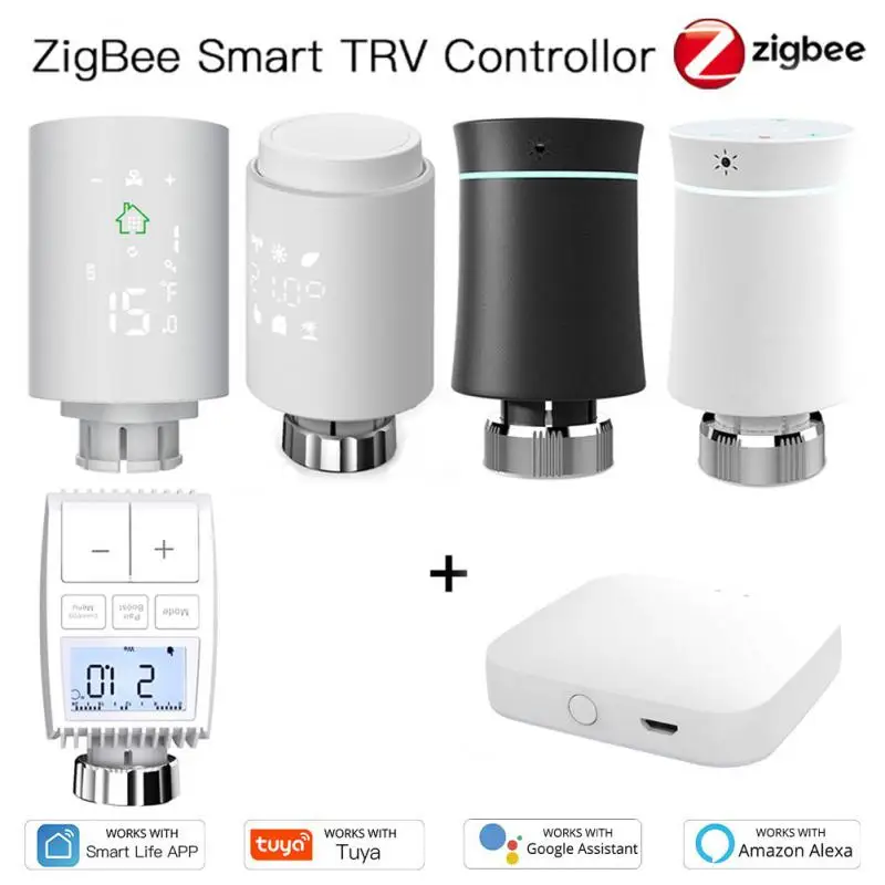 

Tuya ZigBee Smart Thermostat Radiator Actuator Valve Programmable TRV Temperature Heater Voice Control Via Alexa Google Home