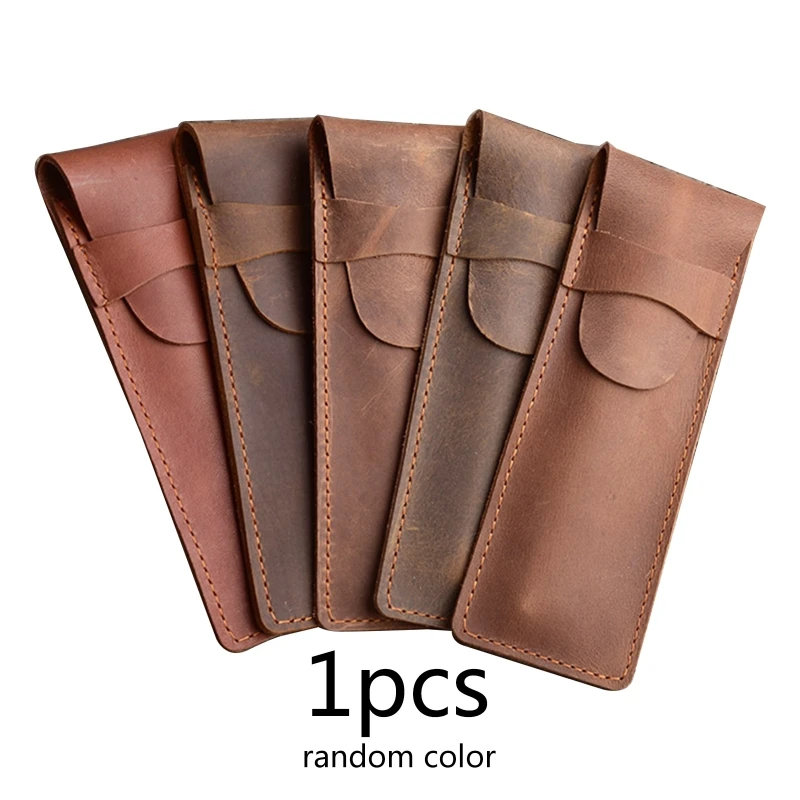 

L43D Mini Pen Pouch Leather Pen Sleeve with Protective Flip Waterproof Wear Resistant