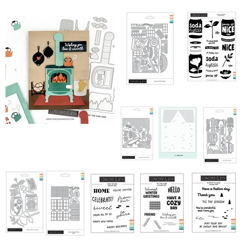 Штампы By the Fire Bundle House Soda с подсветкой металлические штампы силиконовый трафарет