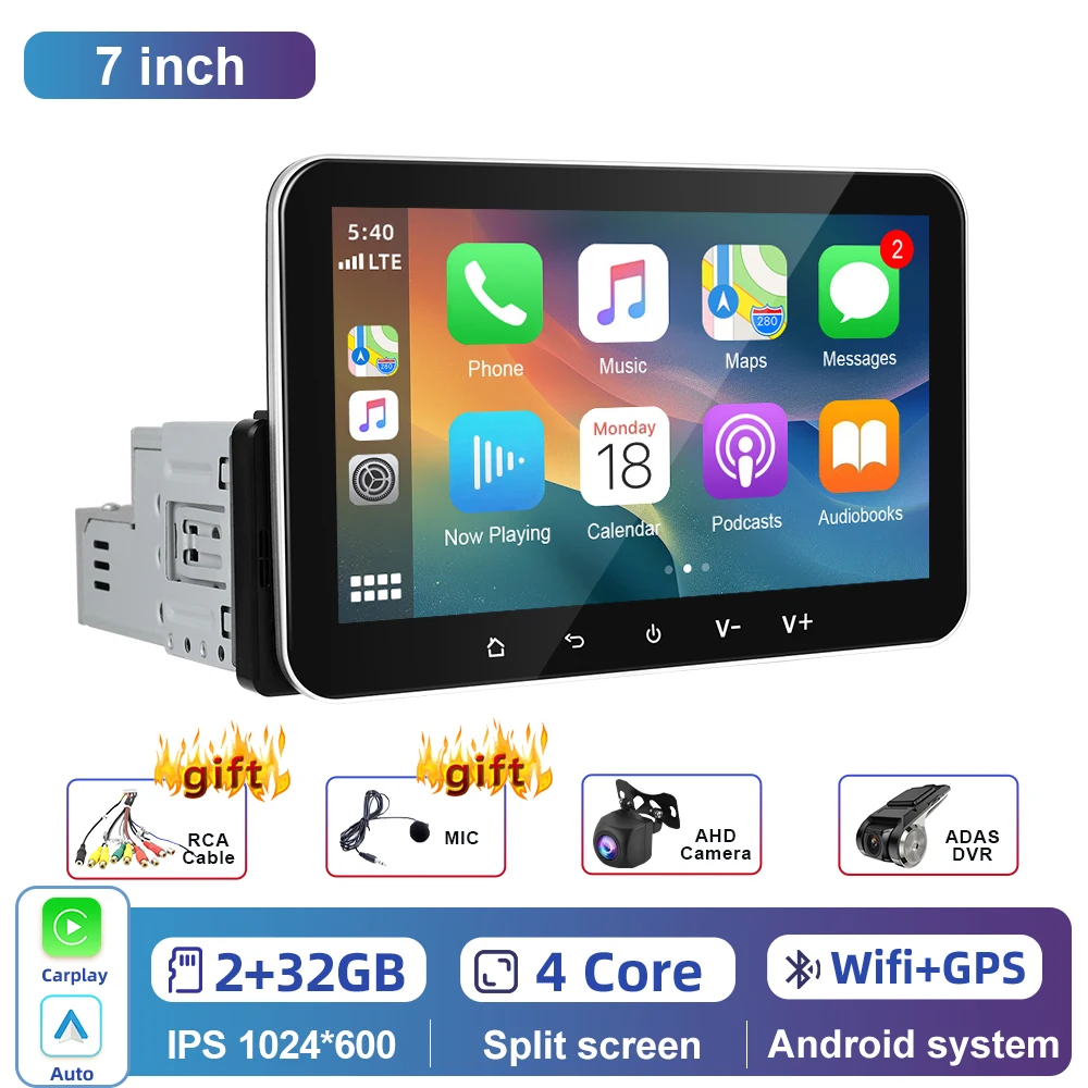 

Автомагнитола Podofo, универсальная мультимедийная система на Android, с 7 "экраном, 2 Гб ОЗУ, 32 Гб ПЗУ, с IPS экраном, Wi-Fi, Bluetooth, FM радио