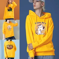 women hip hop streetwear hoodies women cat print harajuku loose all match pullovers cute clothing long sleeve comfortable tops