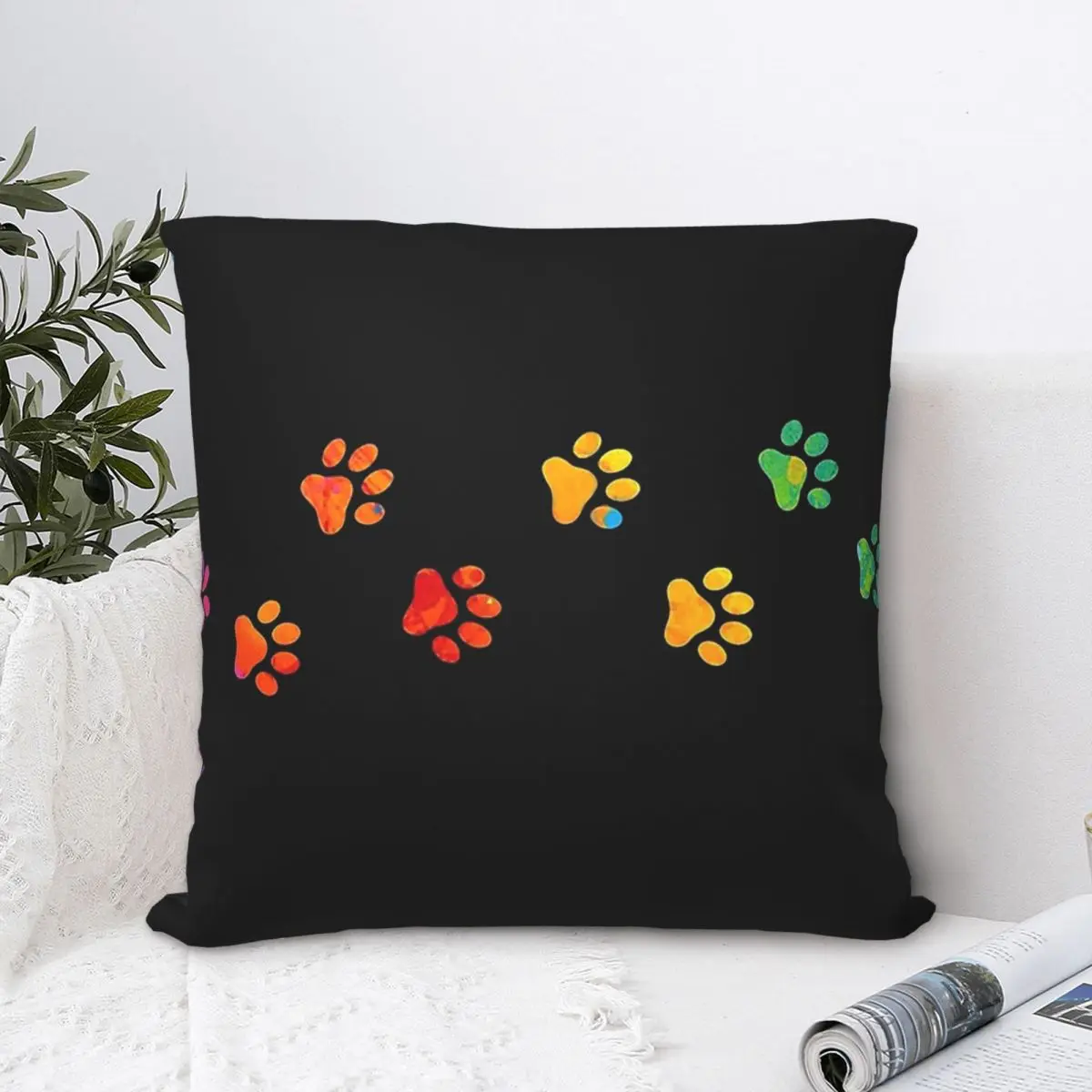 

Watercolor Colorful Throw Pillow Case Animal Cute Forest Ocean Backpack Cushions Covers DIY Printed Soft Home Decor