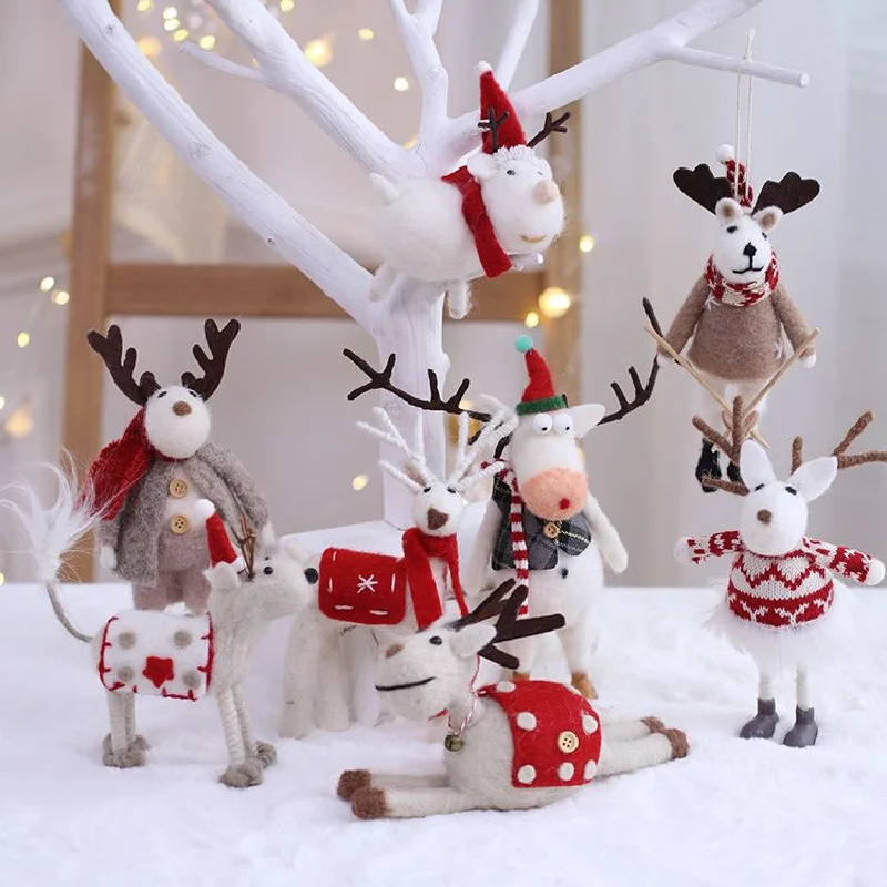 

Christmas creative elk doll pendant Christmas tree pendant dress decoration props New Year's gifts for children.