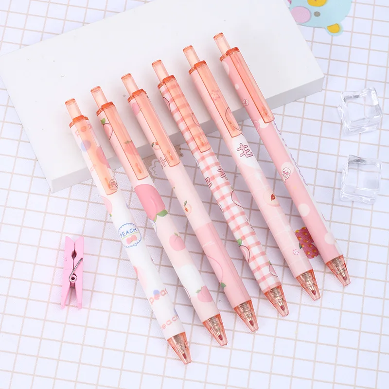 

New Pressing Pen Peach Pen Press Gel Pen Wholesale Bullet Black0.5mmJumping Pen Student Stationery