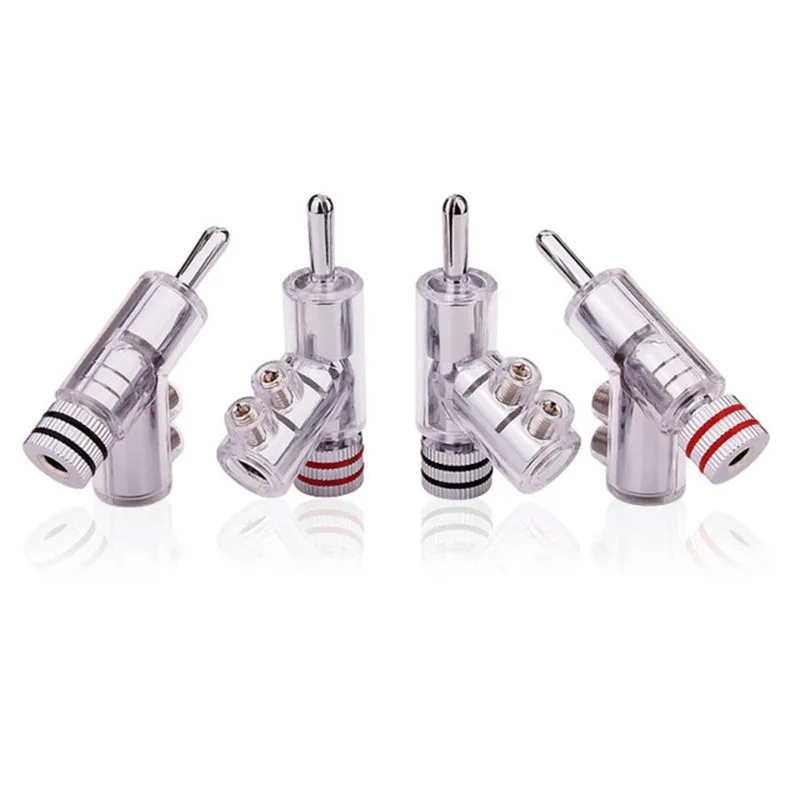 Банановый штекер Hi-End медный для разъема динамика с головкой 4 мм самозажимной аудиоусилитель адаптер типа "пистолет" Y-образный золотой серебряный.