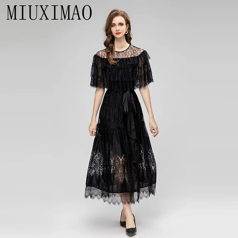 Элегантные и красивые женские платья MIUXIMAO 2023 Модное Длинное кружевное платье в