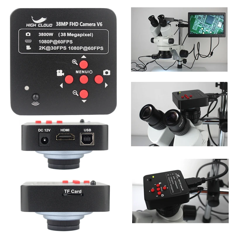 

48MP 4K 38MP 14MP 2K Camera Digital HDMI USB C-Mount Microscope Camera For Industrial Electronic LAB Phone PCB Soldering Repair