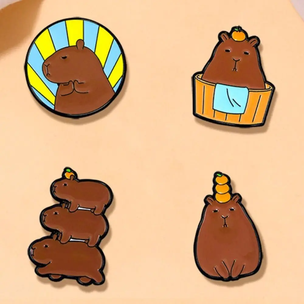 

Capybara Pin Cartoon Metal Pin Brooch Baking Paint Cute Alloy Badge Backpack Accessories