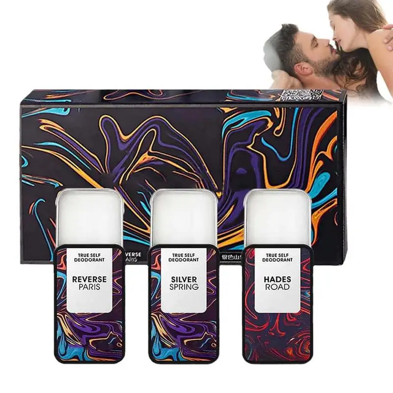 3pcs Portable Solid Perfume Set Fragrance Women Men Balm Fresh Natural Long Lasting Deodorant Body Antiperspirant Reverse Paris