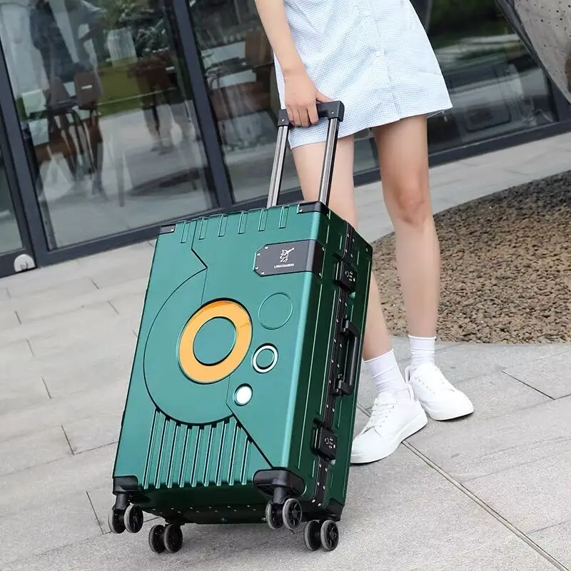 

2022 Новое поступление, модный чемодан на колесиках с алюминиевой рамой для женщин и мужчин, чемодан на колесиках 20 22 24 26 28 дюймов, чемодан для путешествий