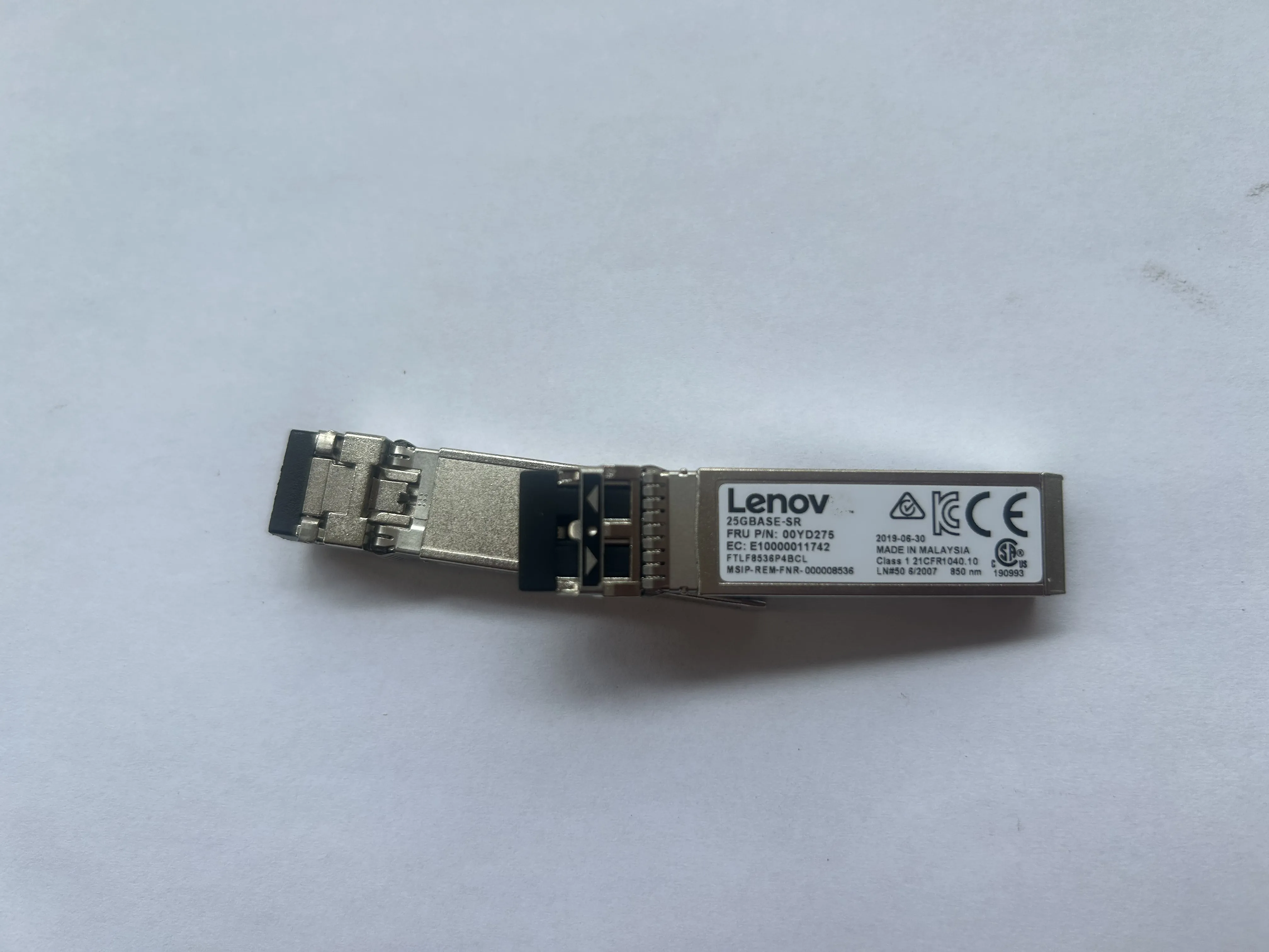 Len-ovo 25G SFP Module Switch Transceiver 25GBASE-SR FTLF8536P4BCL 00YD275 850NM 25Gb Fiber Optical Module