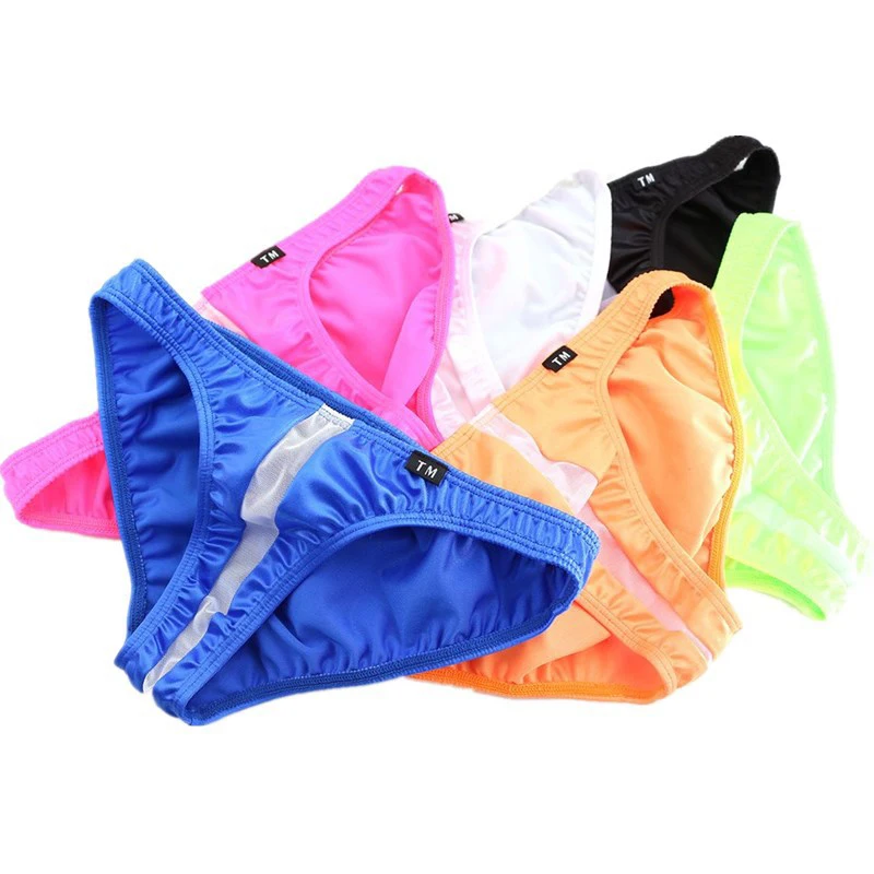 

Трусы-брифы мужские антибактериальные из вискозы, тонкое Шелковистое нижнее белье средней длины, прозрачные Бесшовные дышащие, пикантное нижнее белье