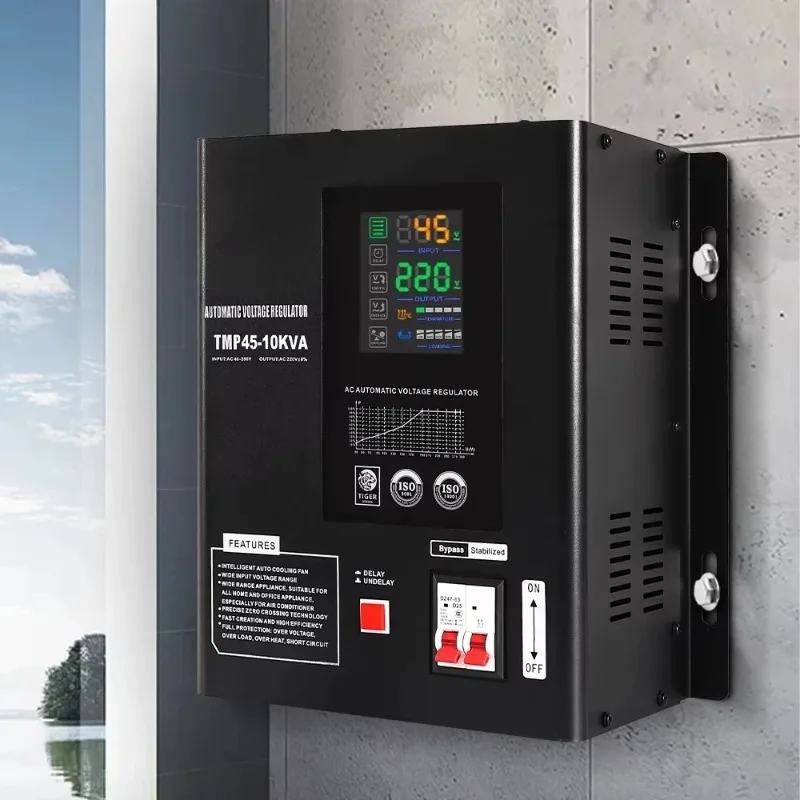 Фото Автоматический стабилизатор напряжения (AVR) PLAL TMP-10KVA, однофазный, 10 кВА, с релейным электронным управлением, выход 220В №1