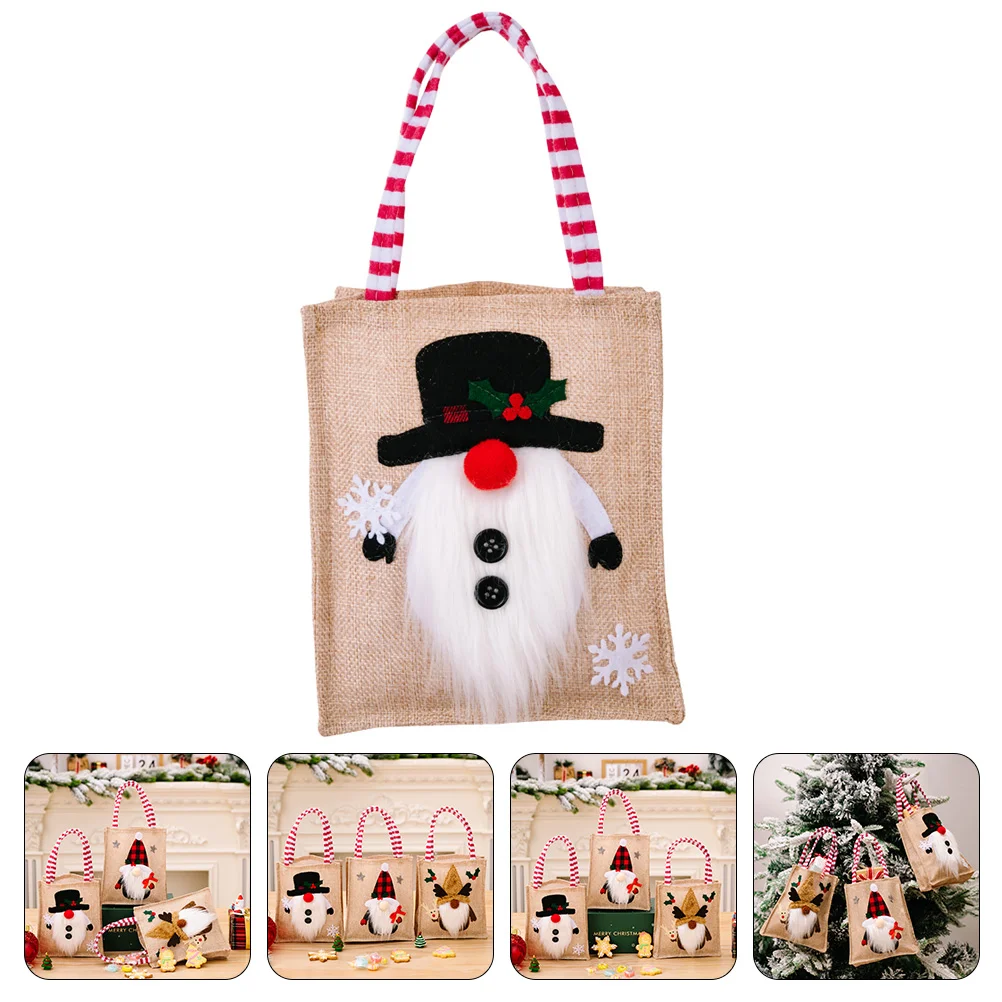 

Bags Christmas Gift Bag Tote Pouches Party Fabricholiday Reusable Burlap Treat Favors Cloth Favor Boxes Bakery Grocery Shopping