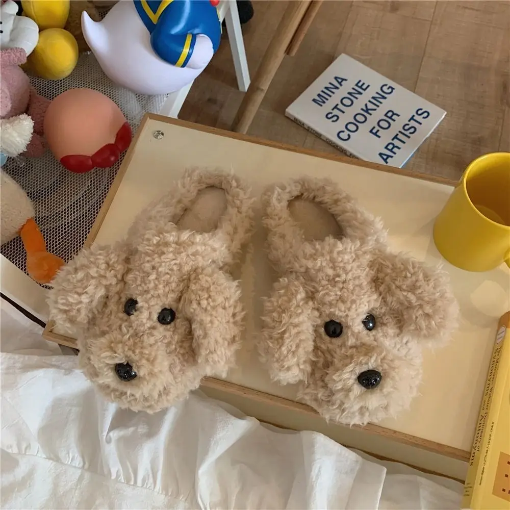 Уютные мягкие игрушечные тапочки-пудели с милыми животными зимние плюшевые