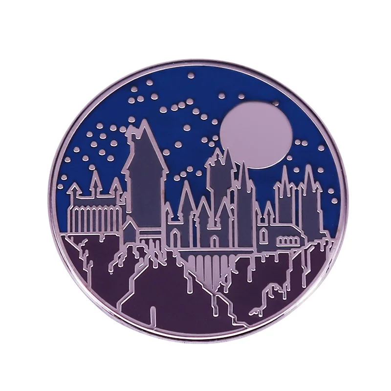 

Full Moon at the School of Magic Castle Television Brooches Badge for Bag Lapel Pin Buckle Jewelry Gift For Friends