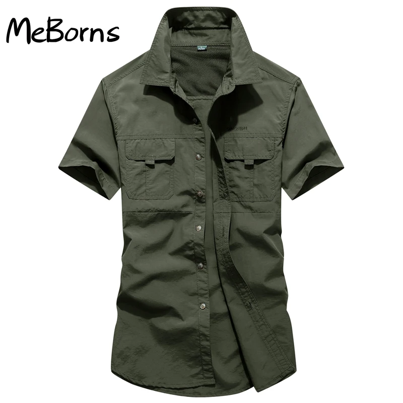 

Men Stylish Social Shirt Men's Summer Outdoor Quick Drying Short Sleeve Shirt Luxury Designer Clothes Hawaiian