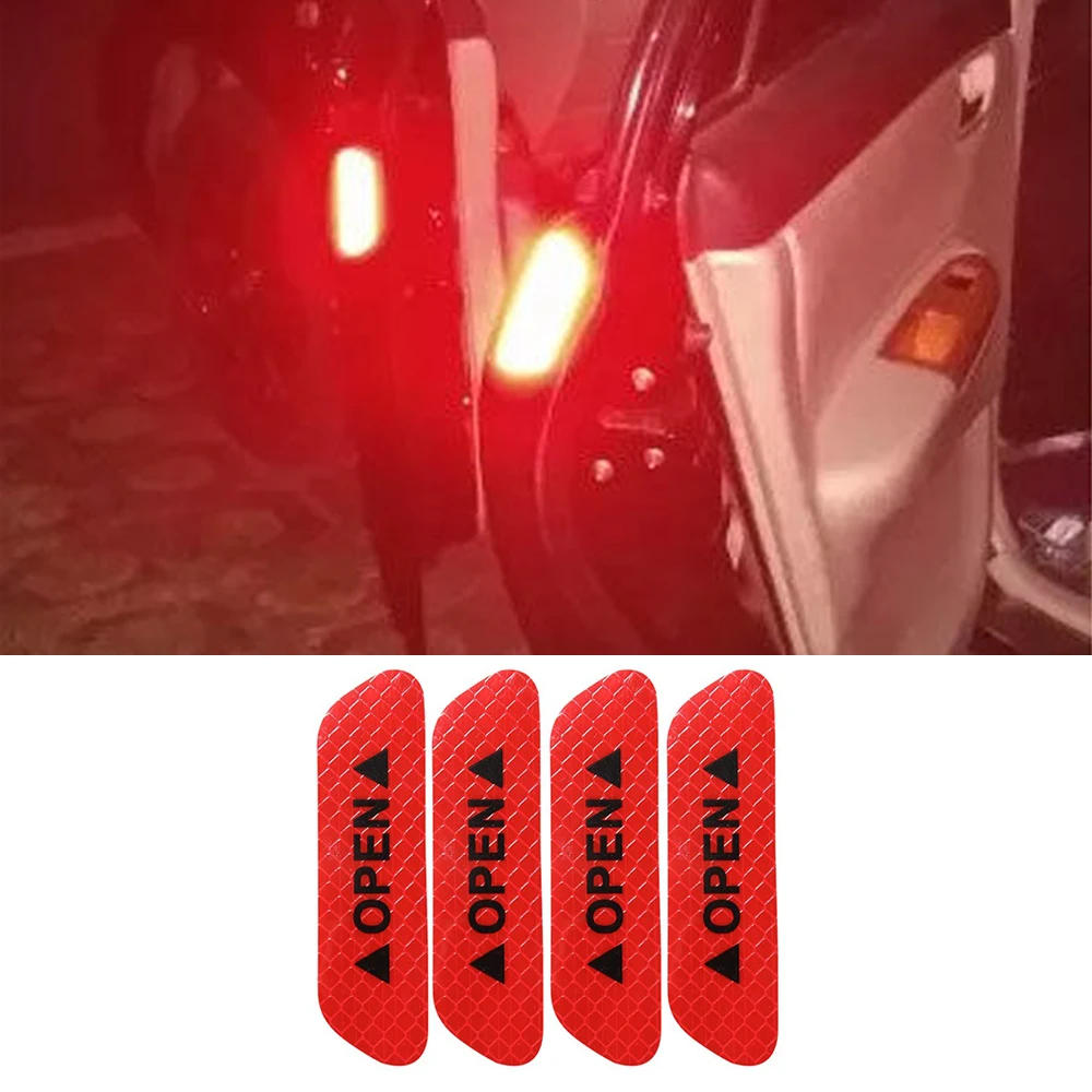 4 шт. универсальные светоотражающие наклейки на двери автомобиля