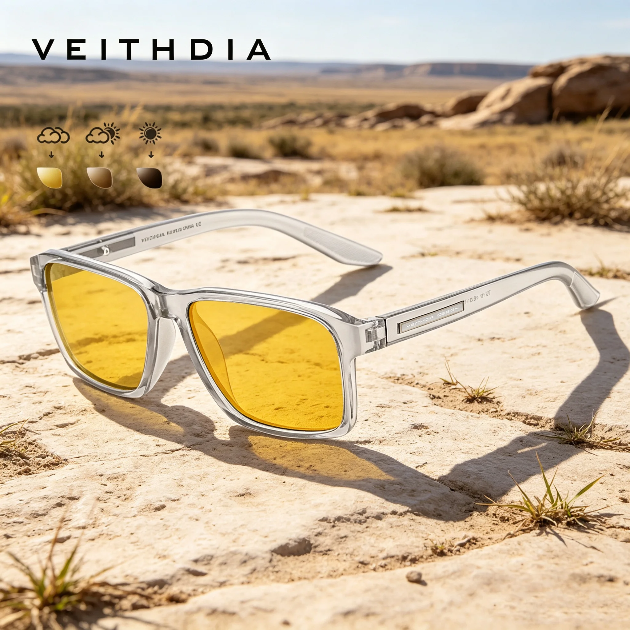 Фото VEITHDIA Новые модные поляризационные солнцезащитные очки TR90 UV400 с зеркальными линзами для активного отдыха, спорта и вождения, унисекс, люкс, для использования поверх очков, VF79A19 №4