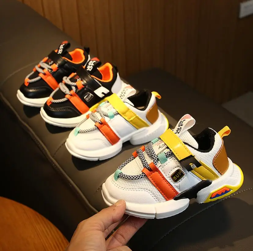 

Дышащие кроссовки для девочек и мальчиков, модная спортивная обувь для баскетбола, сетчатый материал, Брендовая обувь для детей, на осень