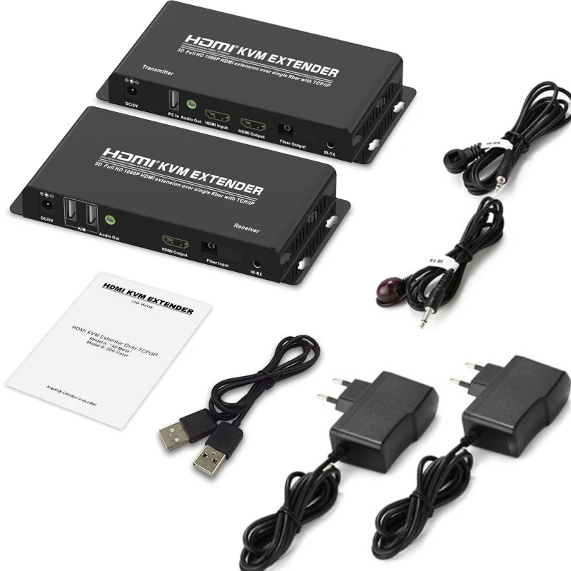 20 км USB HDMI KVM волоконный удлинитель видео передатчик приемник HDMI петля по оптоволоконному кабелю TCP IP для камеры ноутбука ПК к ТВ монитору
