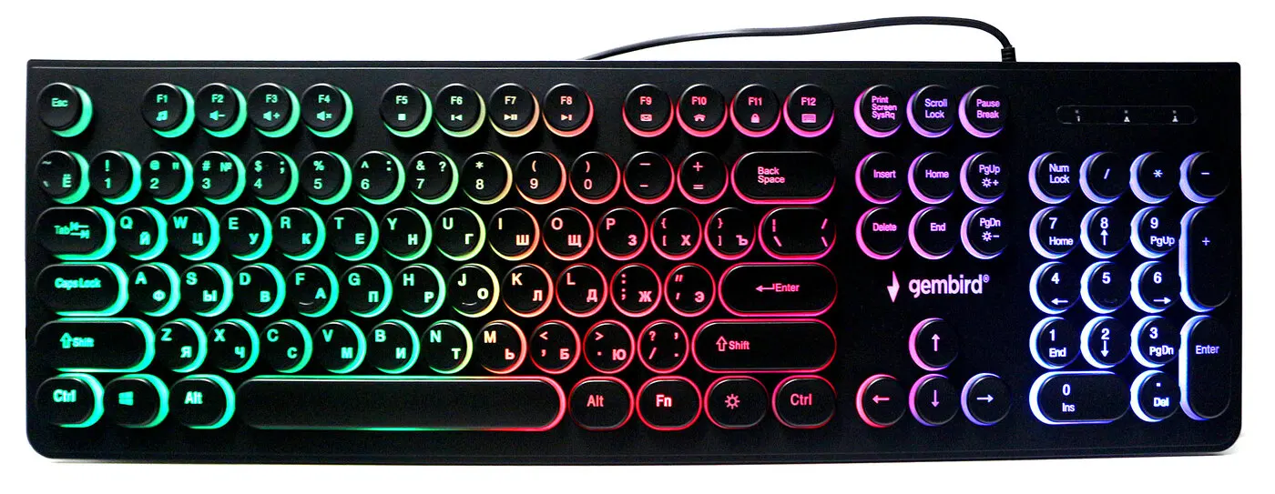 

Игровая клавиатура проводная Gembird KB-240L, черный