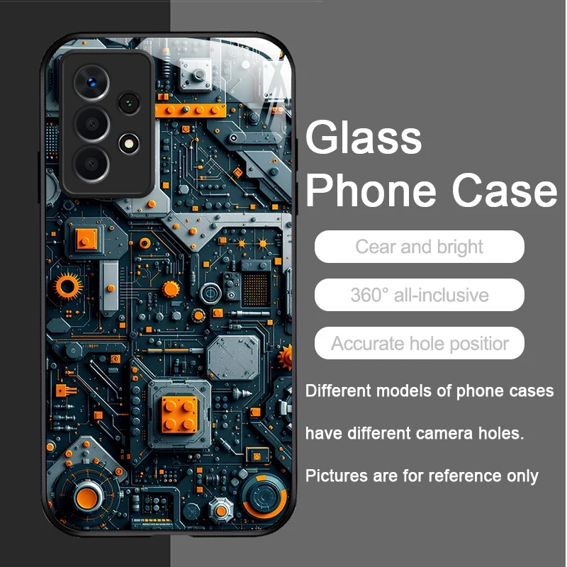 Фото Креативный стеклянный чехол для телефона с механической платой для Huawei Honor 200 100 90 Mate 50 40 Pro 5G Nova 11 10 SE P30 P40 Lite Cover №5