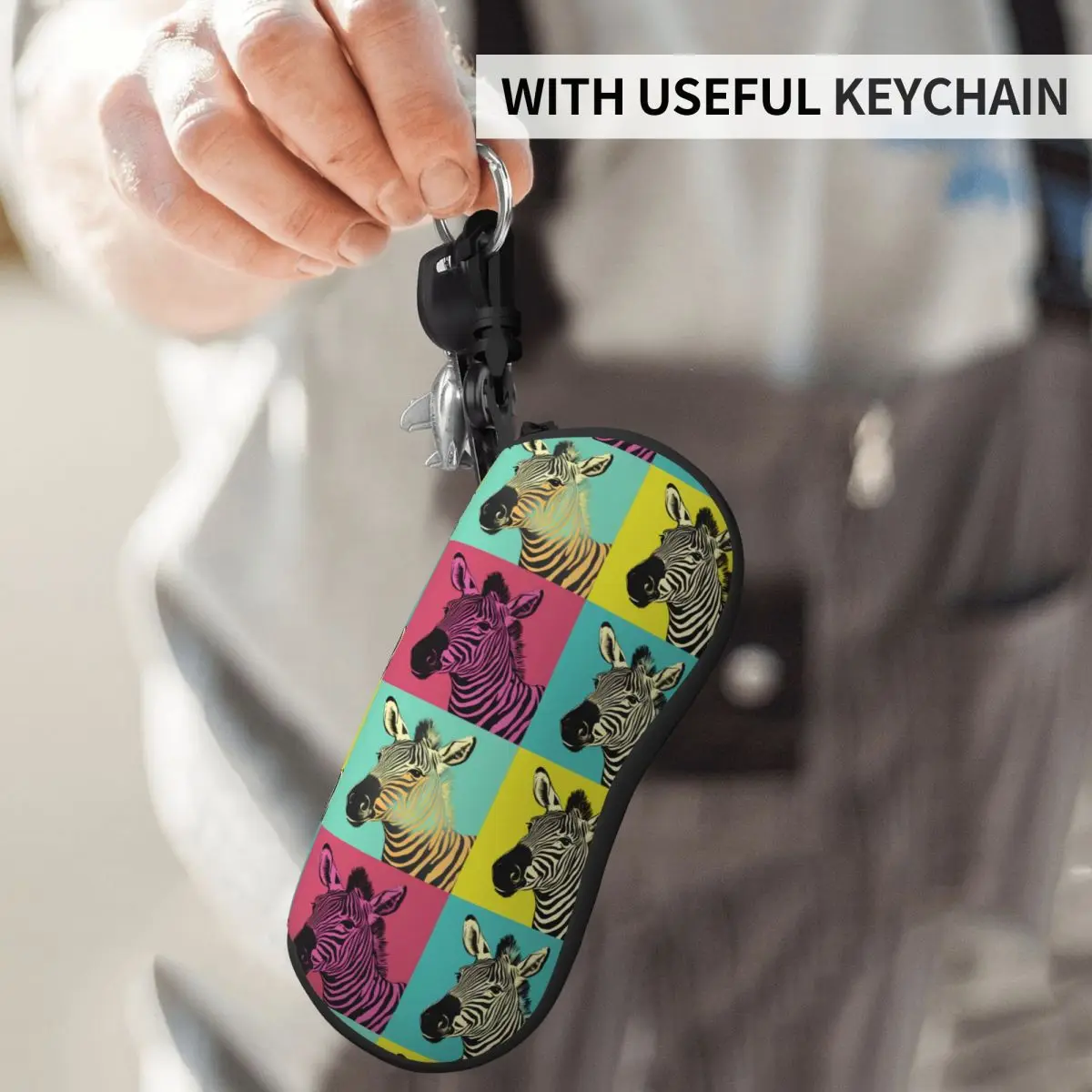 

Zebra Glasses Case Men Women Pop Art Memes Style Sunglasses Pouch Classic Portable Eyewear Box Outdoor Eyeglass Cases Cover