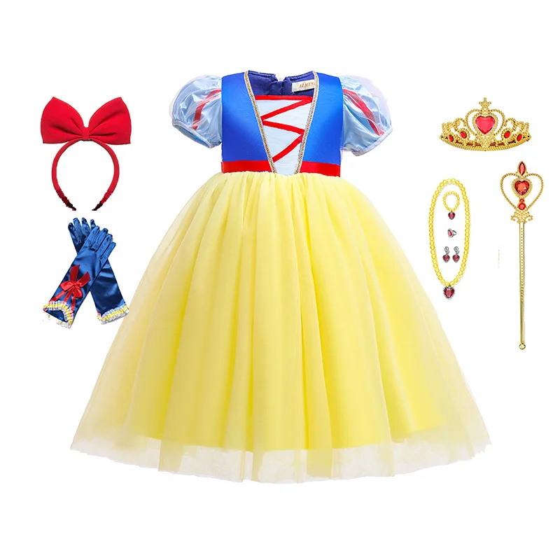 

Белое Сетчатое бальное платье принцессы для девочек, карнавальный костюм для косплея на Хэллоуин, детвечерние наряд для вечеринки, дня рожд...